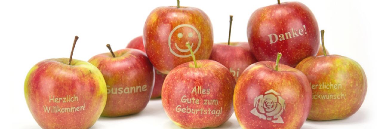 gelaserte Logo Äpfel - Laser Obst